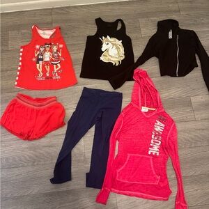 Lot Of 6 Size 7-8TGirls Clothes Mixed Brands And Styles